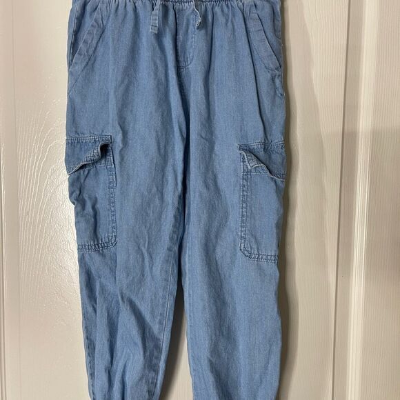 🌟B1G1 free 2 pairs of Gap joggers blue and khaki parachute pants size 8 - Picture 1 of 11